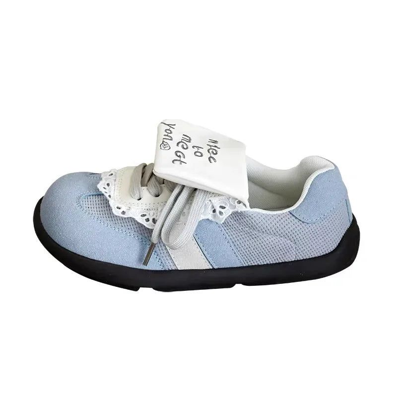 LBSFY -Cute Doughnut Shaped Women's Sneakers Retro Style Versatile Student Sports Casual Board Shoes Comfortable Polyurethane Insoles