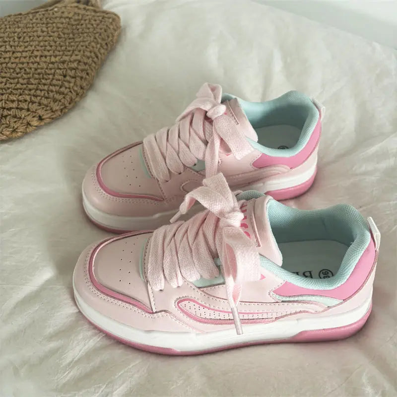 LBSFY  -  Pink Yellow Casual Sneakers for Women Spring Autumn Fashion Platform Shoes Ladies Korean New Designer Ladies Board Shoes Female