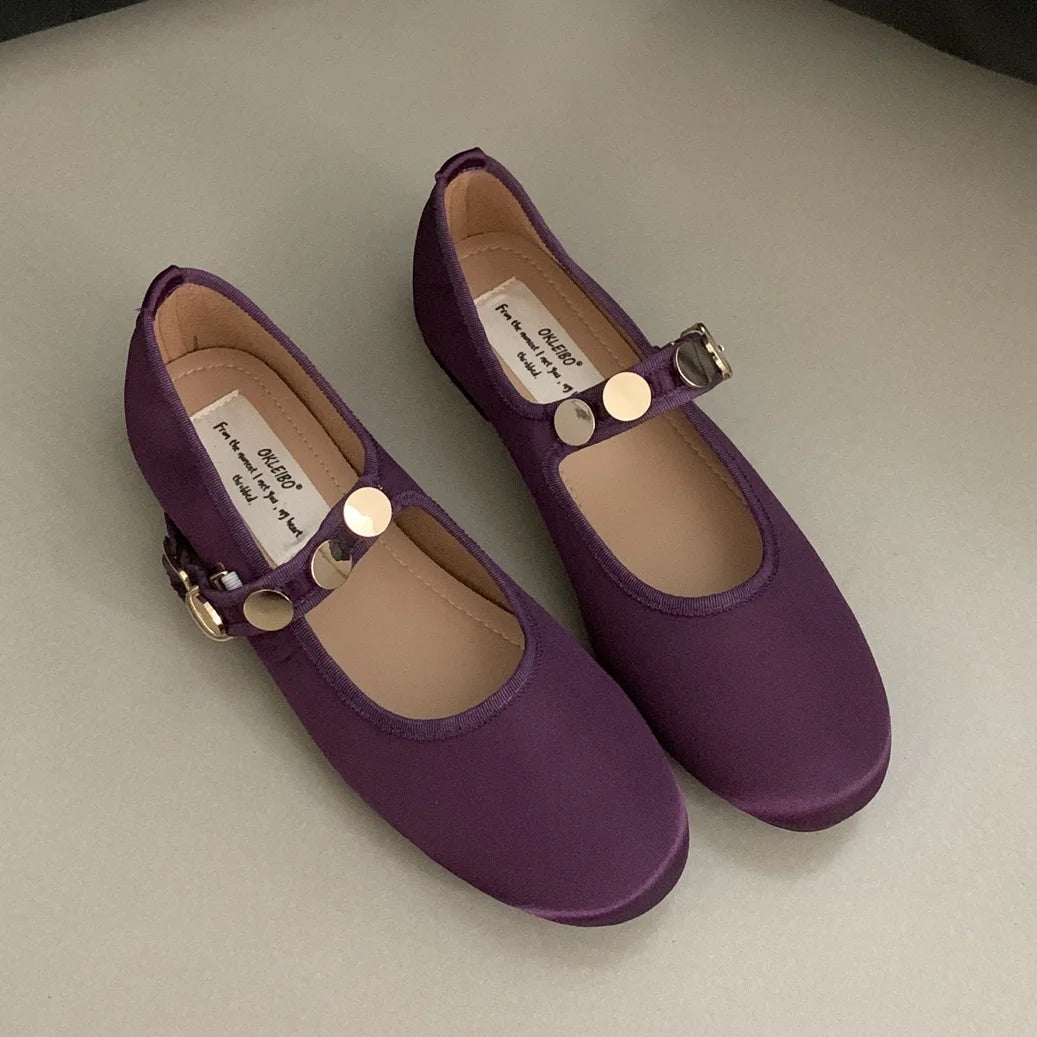LBSFY  -  2024 Autumn Women Flats Fashion Shallow Ladies Mary Jane Shoes Square Toe Soft Flat Heel Outdoor Casual Ballerina Shoes