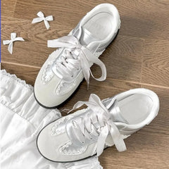 LBSFY -Autumn Women Ballet Flats 2025 New Fashion Vintage Casual Shoes Non-slip Retro Lace Up Outdoor Leisure Shoe Vulcanized Shoes