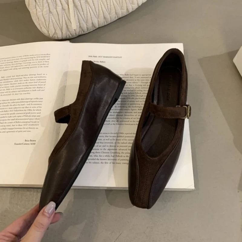 LBSFY  -  Autumn Women Flat Shoes Fashion Round Toe Shallow Ladies Dress Mary Jane Shoes Soft Flat Heel Casual Ballerinas Shoes