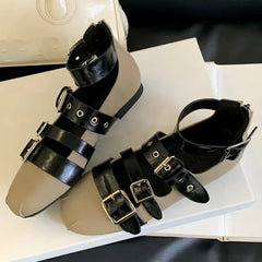 LBSFY  -  Belt Buckle Design Ballet Flat Shoes Women Retro Leisure and Comfy Summer Footwear Women Shallow Fashion Brand Mary Jane Shoes