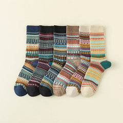Lbsfy 3 Pairs Winter Thick Warm Cotton Men's Sock Retro High Quality Casual and Breathable Crew Socks Unisex Funky Vintage Couple Sock