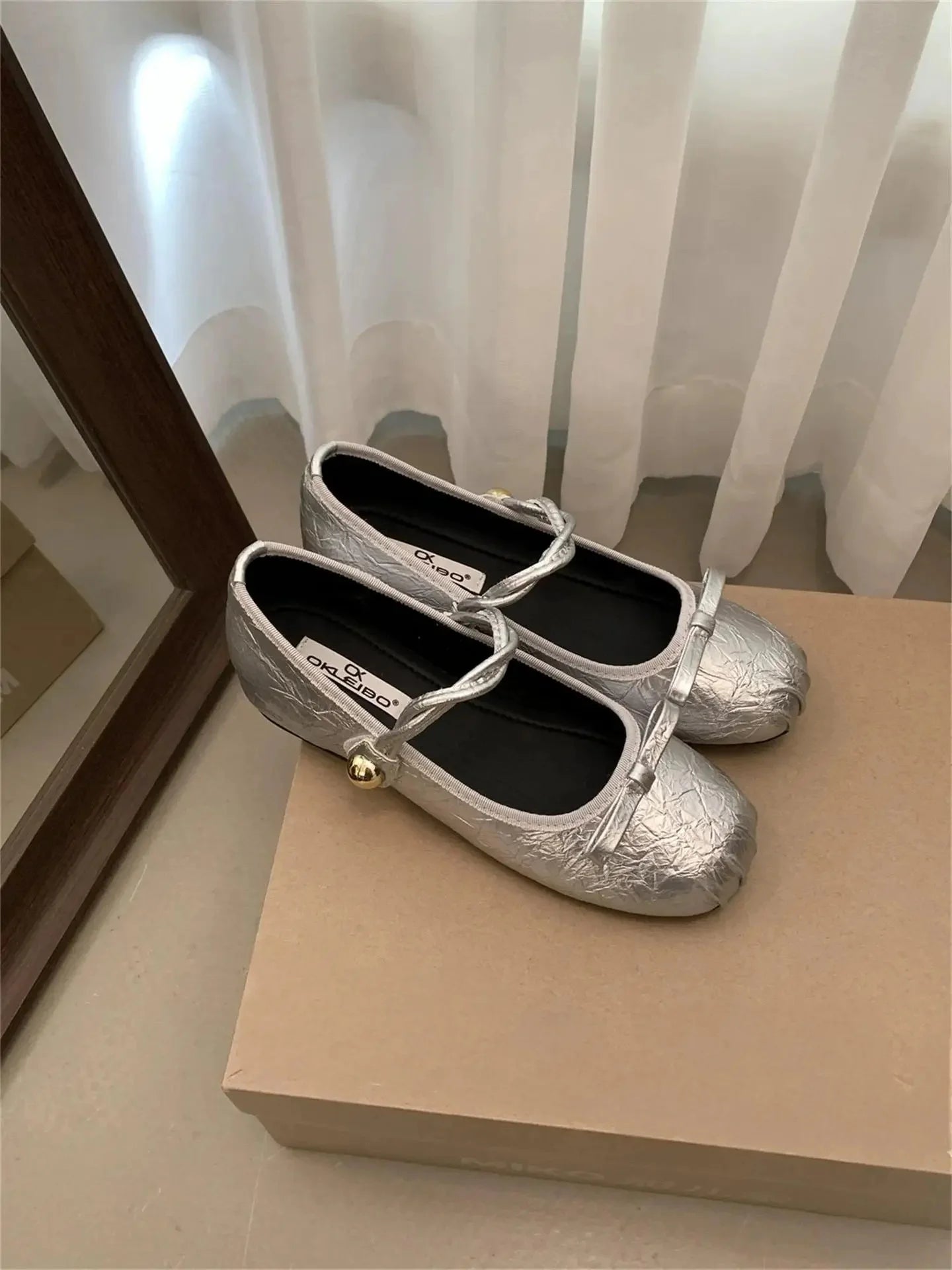 LBSFY -Retro Inner Heightening Single Shoes for Women Black Mary Janes Commuter Blue Spring New Arrival Comfortable Casual Shoes