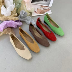 LBSFY  -Women's Flats Round Toe Vintage Soft Loafers Comfortable Leather Slip On Ballet Shoes Female Dress Shoes Mujer