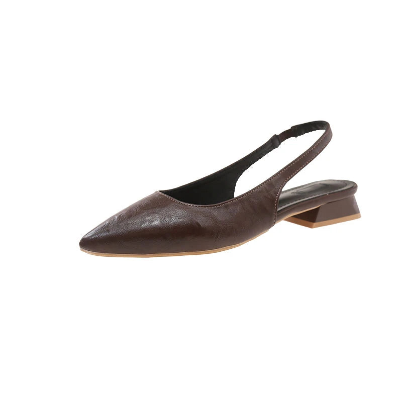 LBSFY -Luxury Elegant Fashion Patent Leather Pointed Toe Women Pumps Elegant Low Heels Sandals Casual Dress Street Style Shoes
