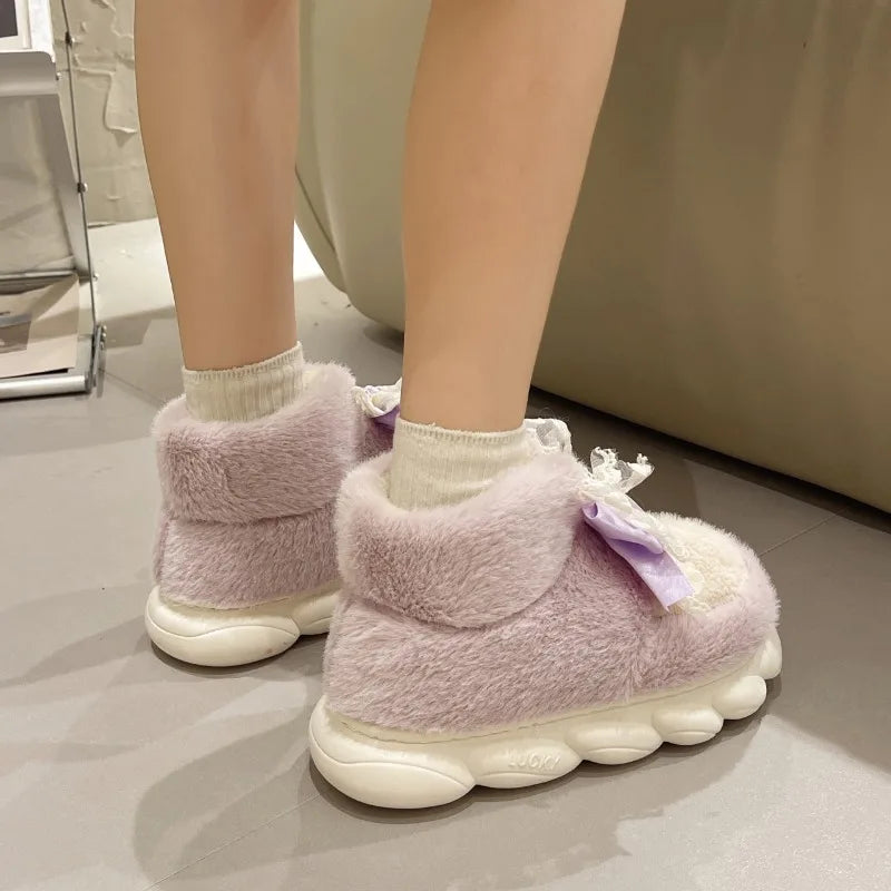 LBSFY  -  Waterproof Women's Snow Boots  Non-Slip Thicken Plush Winter Shoes Women Soft Bottom Warm Cotton Padded Shoes Ankle Boots
