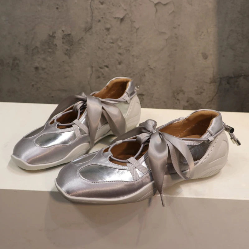 LBSFY  -  Ballet Flat German Training Shoes 2024 New Luxury Women's Shoes Butterfly Strap Mary Jane Shoes Ballet Sneakers