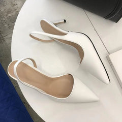 LBSFY  -  6cm New Fashion Sandals Pointed Toe High Heels Ankle Wrap White Ladies Dress Women Shoes 40 41