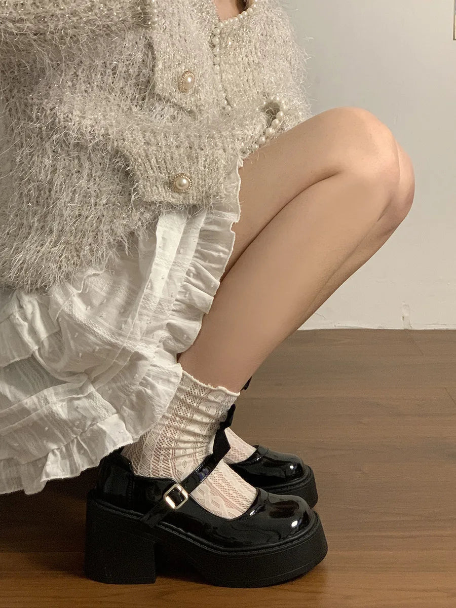 LBSFY -Women Mary Jane Shoes Ladies Concise Outdoor Pumps Spring Autumn Cute Single Shoe Women Dress Leather Lolita Shoes Women Loafers