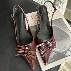 Lbsfy Bowknot Designer Kitten Heel Sandals Women Summer Elegant High Heels Female Shallow Pointed Toe Pumps Dress Shoes Women