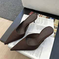 LBSFY -Fashion Concise Pointed Toe Women Slippers Thin Low Heels Casual Party Pumps Summer Slide Mules Shoes
