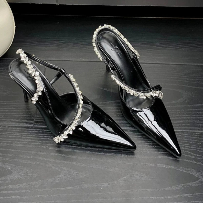 Lbsfy Luxury Rhinestone Sexy High Heels Party Shoes Party Shoe Pointed Toe Pumps Ladies Elegant Fashion Crystal Designer Sandals Women