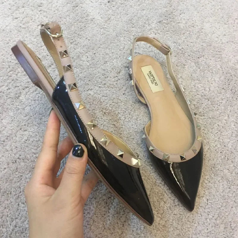LBSFY -Women's Pointed Toes Pumps Mid Chunky Heels Slingback Sandals Shoes Summer New Vintage Woman Lady Female Sandals Slippers Shoes