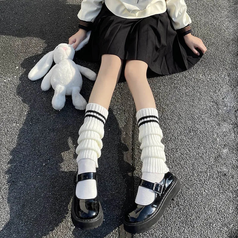 Lbsfy Lolita Long Socks Stockings Women JK Sweet Girls Kawaii Knee High Socks Bandage  Thigh High Socks Stockings Leg Warm Socks