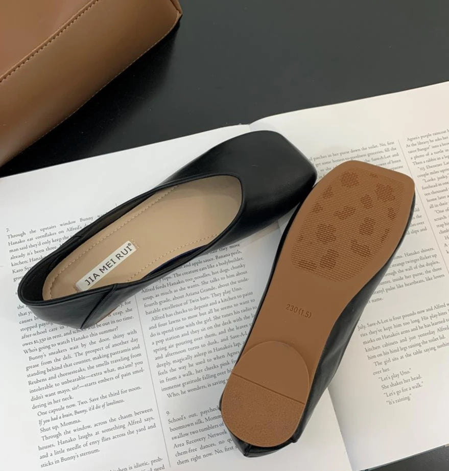 LBSFY -Women Cute Light Weight Spring Slip on Leather Flat Shoes Lady Casual Brown Office Casual Single Shoes Loafers Zapatos De Mujer