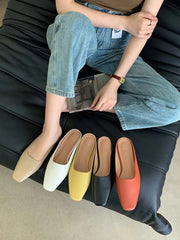 LBSFY  -  Cute Women Slippers Round Toe Summer Outside Slides Mules Shoes Flat Low Heeled Candy Color Party Dress Shoes Woman Size 35-39