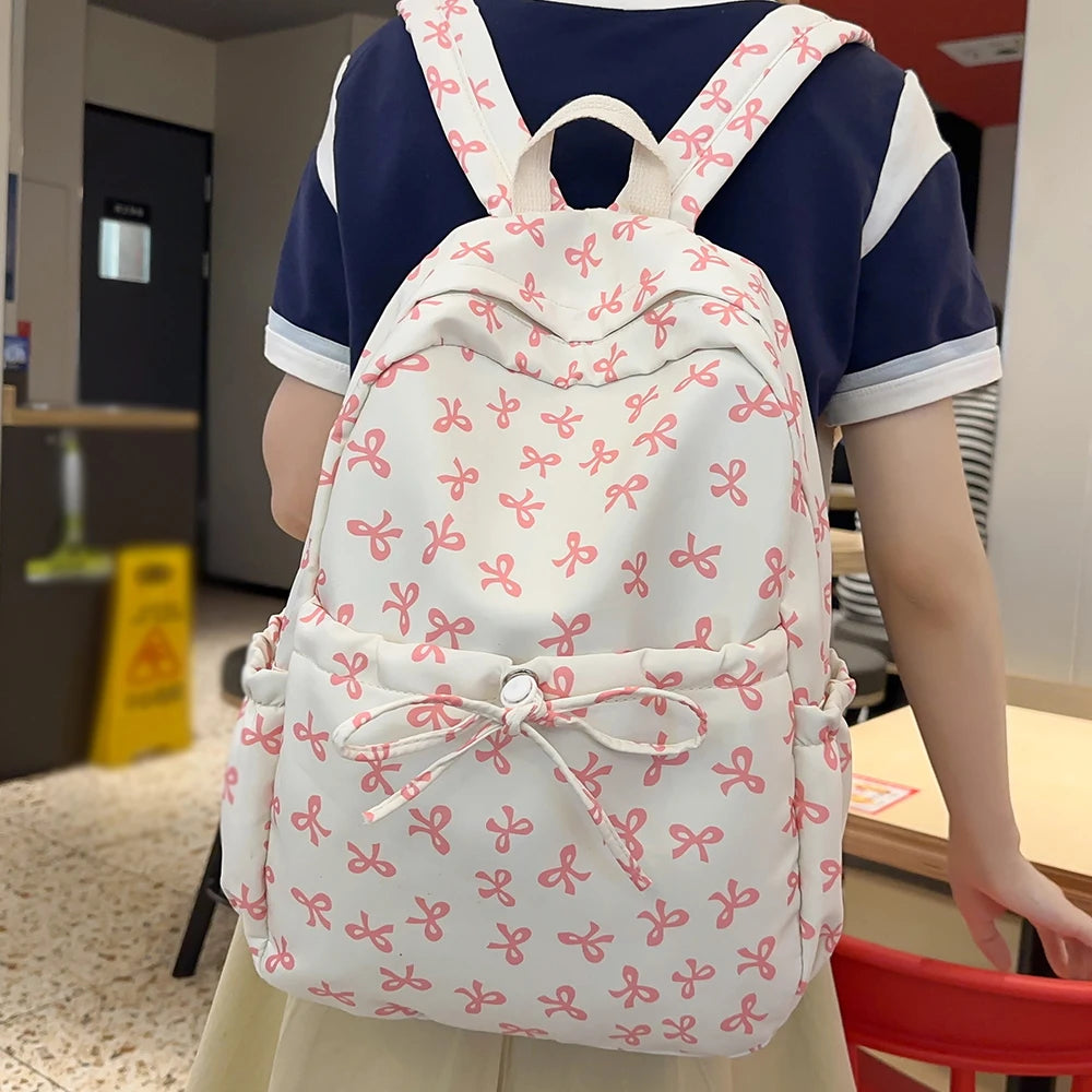LBSFY -Bow Shaped Backpack, New Spring and Summer Backpack, Fashionable, Casual, Versatile for Commuting, Sports, Travel Backpack