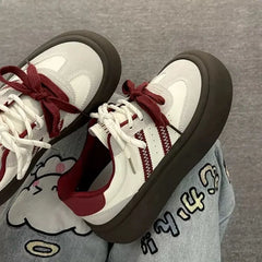LBSFY  -  Platform Sports Shoes Vintage Red Women Sneakers Tennis Female Casual Vulcanize Spring Summer 2025 Harajuku Footwear