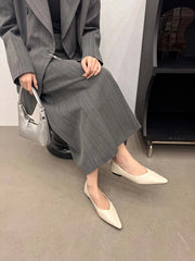 LBSFY  -  Pointed Toe Women Casual Ladies Shallow Slip On Low Heeled 2024 New arrivals Fashion Autumn Spring Comfortable Dress Shoes Woman