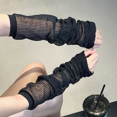 Lbsfy Transparent Leg Arm Cover Women Girls Sweet Ballet Style Stockings Kawaii Ruffle Long Socks Lolita Boot Cuffs Sexy Leg Warmers