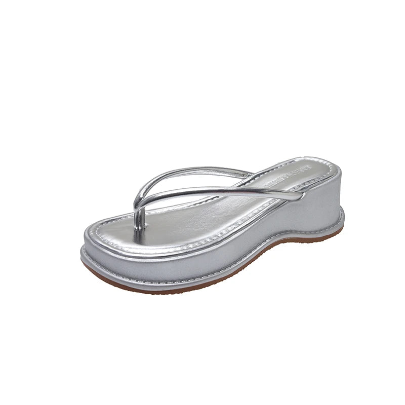 LBSFY  Summer Wedges Heel Women Flip Flop Fashion Clip Toe Slippers Shoes Beach Vacation Female Slides