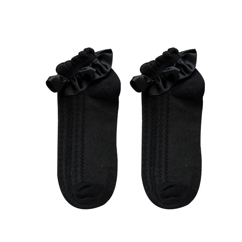 Lbsfy Socks Women Female Cute Kawaii Japanese Spring Summer Cute Kawaii Sweet Style Lolita Thin White black Lace Sock Girls Gift Sox