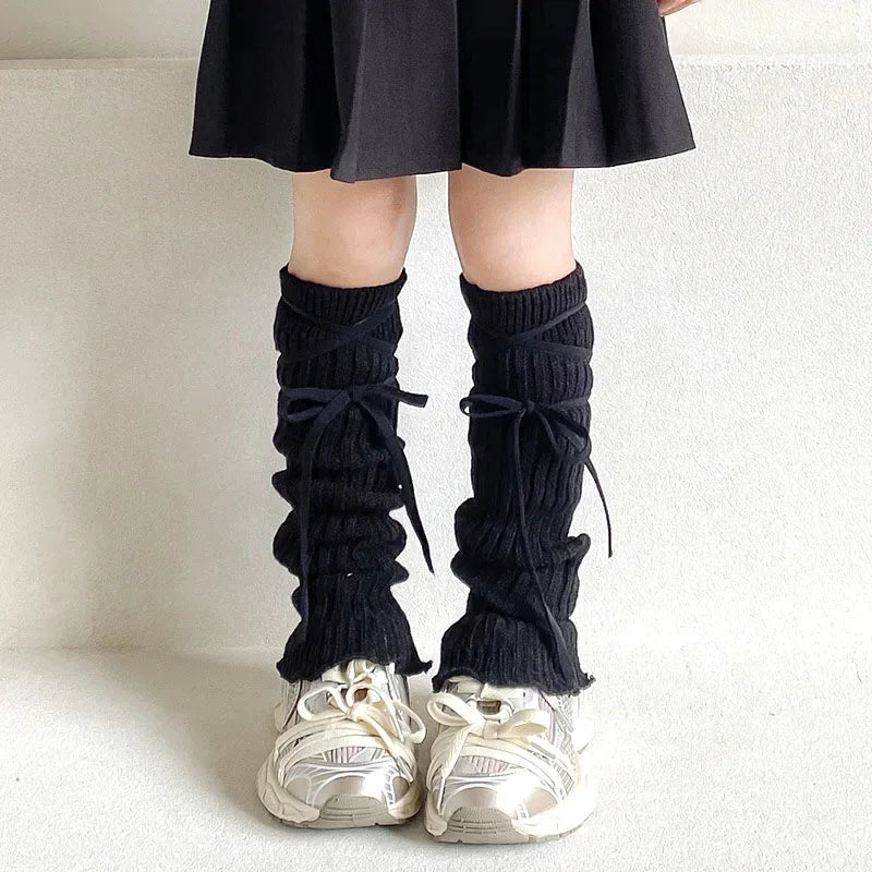 Lbsfy Korean Sweet Kids Lace Leg Warmers Knitted Foot Cover Children Girls Lolita Style Solid Autumn Winter Elastic Tube Socks