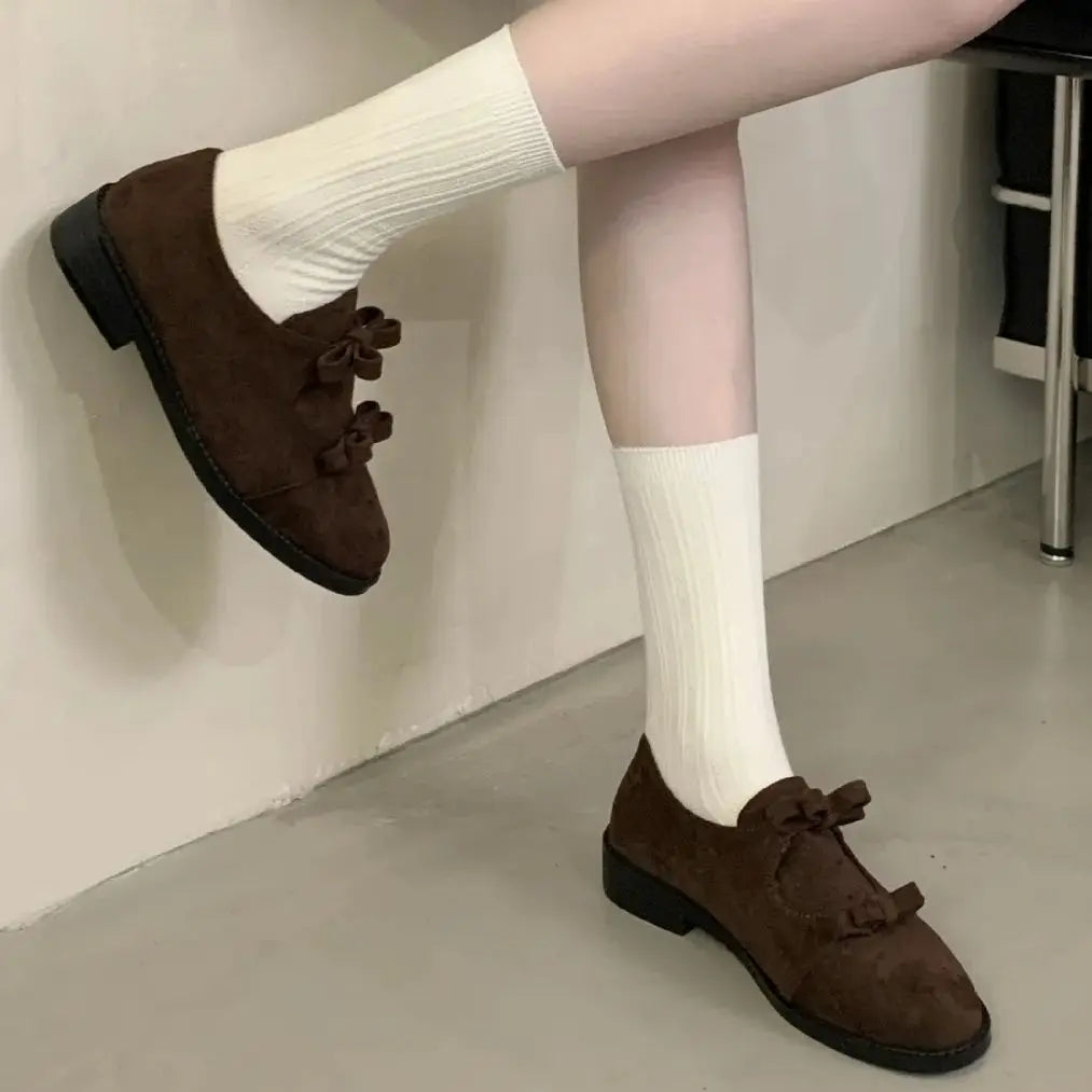 LBSFY  -  Mary Janes Shoes For Women Round Toe Bow Pumps 2025 New Fashion Loafers Shoe