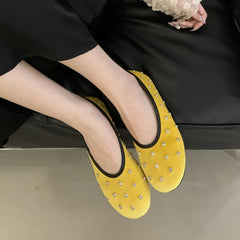LBSFY  -  New Brand Women Flat Shoes Fashion Polka Dots Round Toe Shallow Slip On Boat Shoes Outdoor Dress Single Shoes
