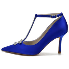LBSFY  -  Diamond Chain Pointed Fashion Buckle High Heels 2024 Spring  Autumn New Sexy Wedding Bridesmaid Banquet Women's Shoes Size 43