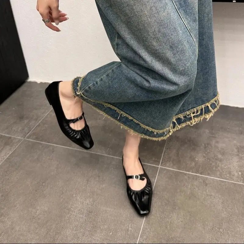 LBSFY -New Brand Women Flats Round Toe Shallow Slip On Ladies Casual Ballet Shoes Soft Leather Eelgant Dress Shoes