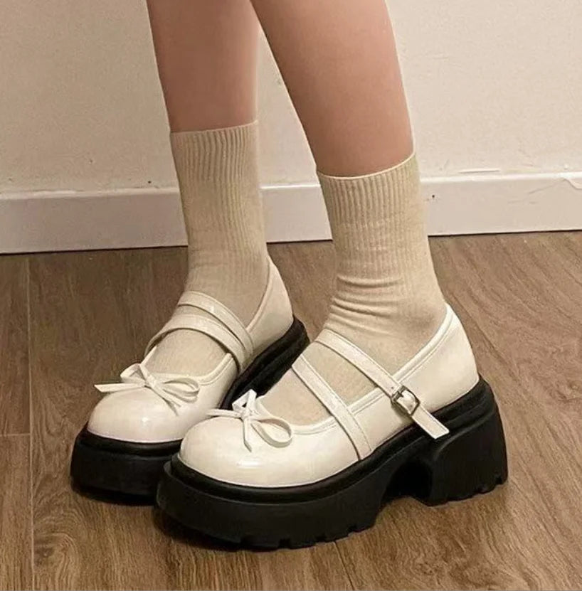 LBSFY -Lolita Shoes Women Japanese Style Mary Jane Shoes Women Vintage Shallow High Heels Chunky Platform Shoes Cosplay Female Sandals