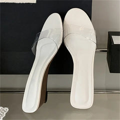 LBSFY -2025 New Summer PVC Transparent Wedges Open Toe Women Slippers Low Heels Banquet Dress Beach Female Shoes