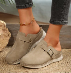 LBSFY -Large Size 42 Baotou Half Slippers for Women Spring Summer Shoes New Fashion Casual Solid Lightweight Outside Wear Slipper