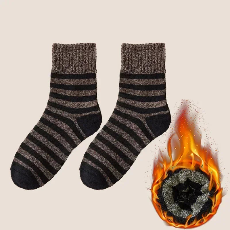 Lbsfy Winter Merino Wool Socks for Men Super Thick Warm High Quality Harajuku Retro Snow Casual Antifreeze Cashmere Socks Men 3 Pair