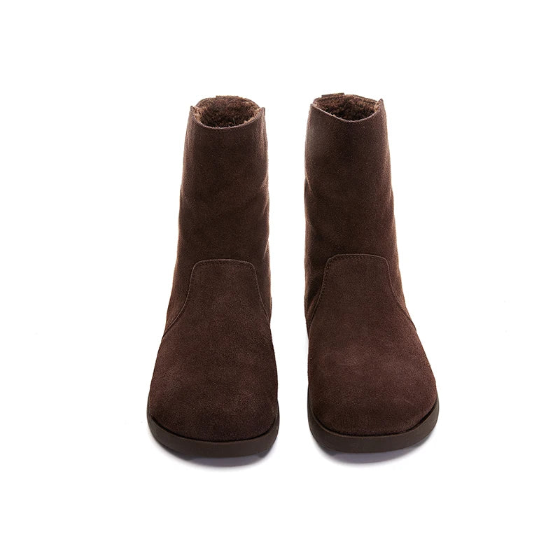 LBSFY  -  2025 new winter flat bottom female boots genuine leather women's snow boots non-slip women's ankle boots
