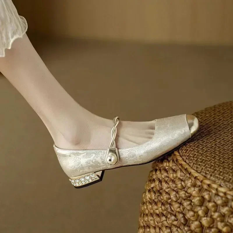 LBSFY -Shoes Female Fashion Square Toe Women's Pumps Autumn Shallow Mixed Colors Outdoor Casual Chunky Heels Office Ladies Shoes