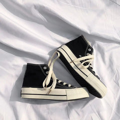 LBSFY  -   Classic Vulcanized Casual Canvas Platform Shoes Women High Top Sneakers 2024Fashion Breathable Comfortable Sport Korean