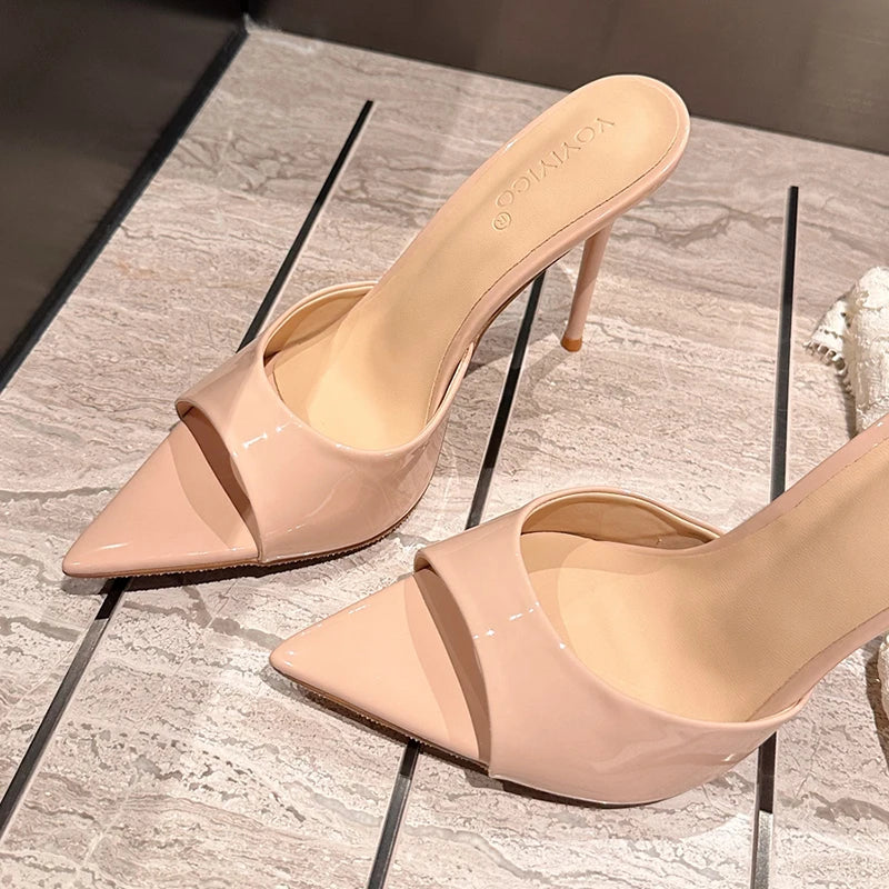 LBSFY - Sexy Thin High Heel Summer Women Slippers Fashion Peep Toe Dress Slides Ladies Stripper Party Sandals