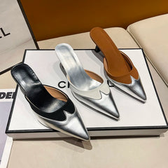 LBSFY -New Style Women Slippers Pointed Toe Sexy Fashion Shoes Elegant Summer Heeled Shoes Woman Designer Luxury Pumps Dress Shoes