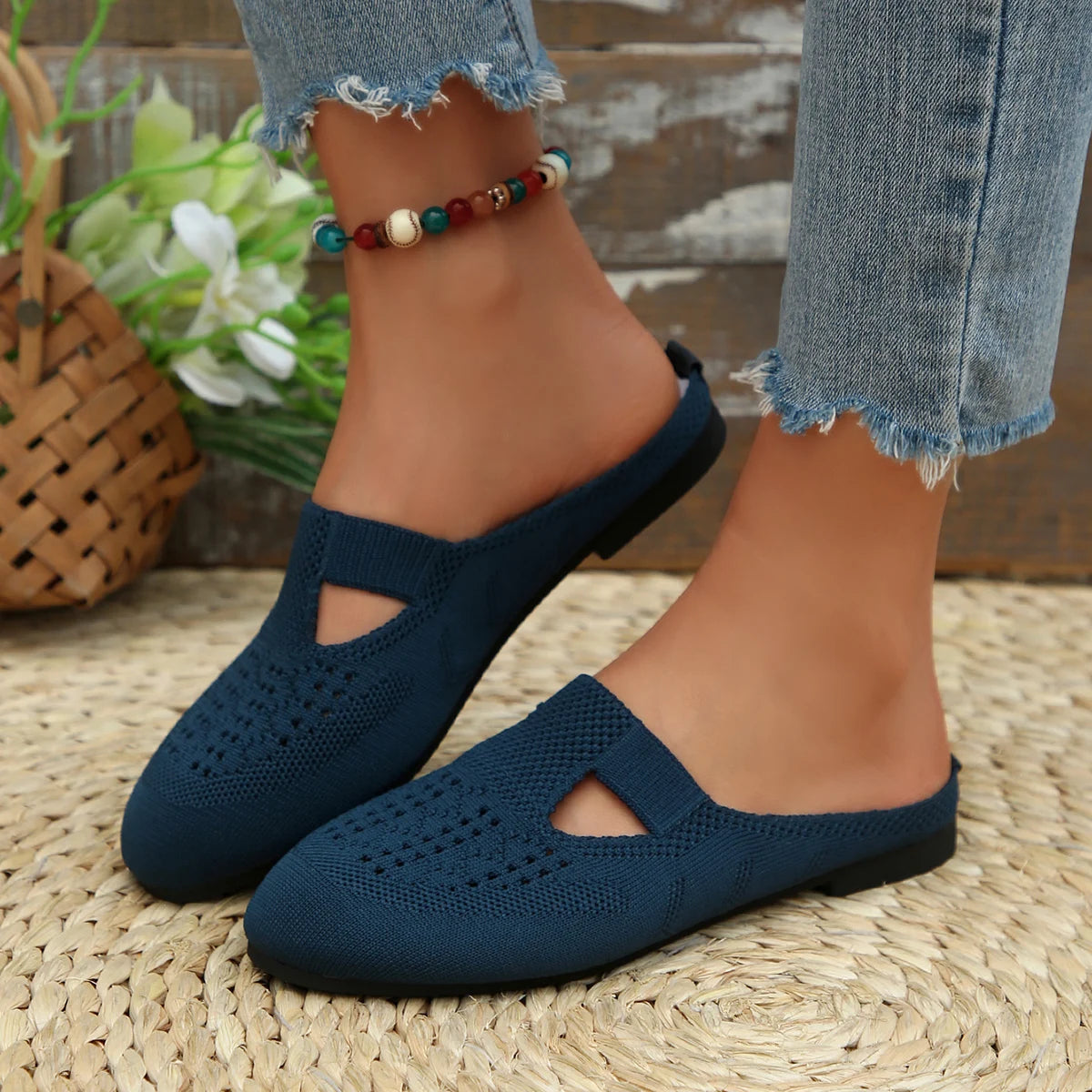 LBSFY -Women's Shoes Casual Sneaker Soft Sole Lightweight Slip on Casual Shoes Half Drag Daily Comfy Mules Women's Summer Shoes