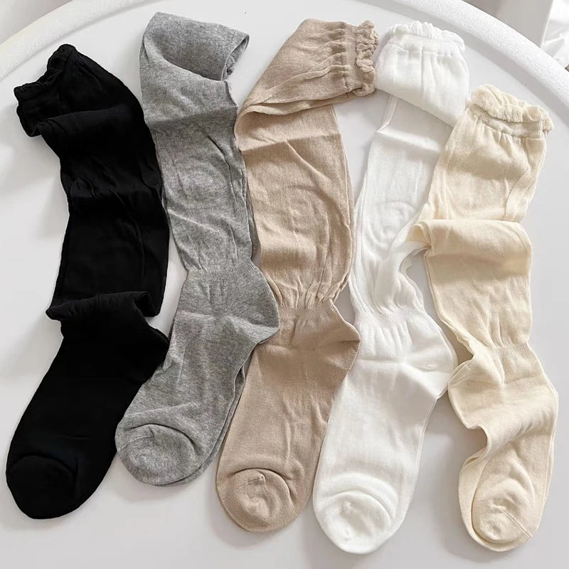 Lbsfy Black White Stockings Women Girls Thigh High Long Socks JK Japanese Leggings Summer Thin Loose Costumes Sweet Ballet Hosiery