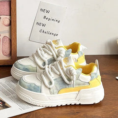 LBSFY  -  Designer Platform Sneakers for Women  Fashion Casual White Spring Autumn Board Shoes Female Pink Lace Sports Zapatillas Mujer