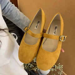LBSFY -Spring Autumn New Brand Women Flat Shoes Round Toe Shallow Slip on Ladies Casual Ballet Shoes Soft Leather Eelgant Balle