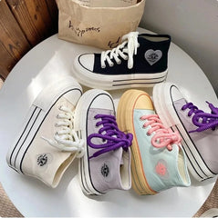 LBSFY  -  Platform Canvas Shoes for Women High-top Candy Color Korean Fashion Shoes Student Casual All-match Designer Footwear New