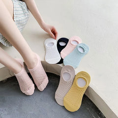 Lbsfy Women's Socks Spring Summer New Solid Color Fashion Sweat-absorbing Antibacterial Anti slip Breathable Perforated Sock Wholesale