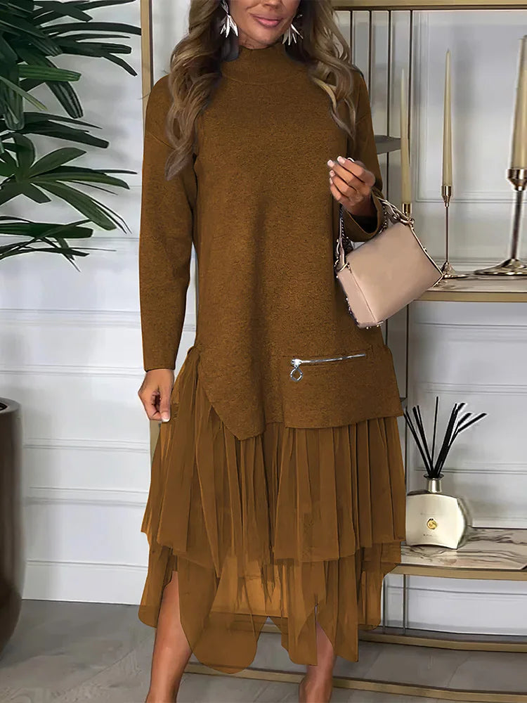 LBSFY  -  Long Sleeve Solid Skirt Two Piece Set Loose Women Causal Street Wear Skirts Outfit Female Midi Skirts Matching Suit New