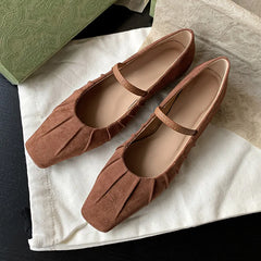 LBSFY  -  Fashion Women Shoes New High Quality Genuine Leather Retro Square Headed Mary Janes Daily Commuter Lightweight Shoes