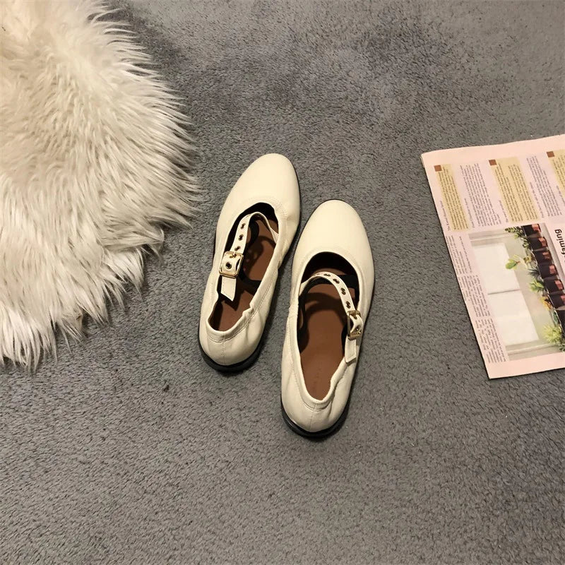 LBSFY  -  2024 Spring Women Grandma's Flat Shoes Fashion Round Toe Shallow Slip On Female Casual Mary Jane Shoes Soft Flat Heel Zapatos